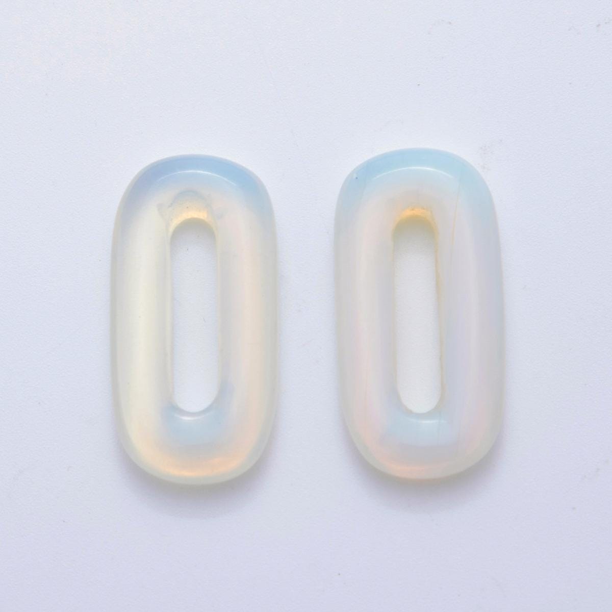 Gemstone natural oval open stone beads Colorful gemstone oblong oval findings 30mm x 15mm jewelry supply WA-3265