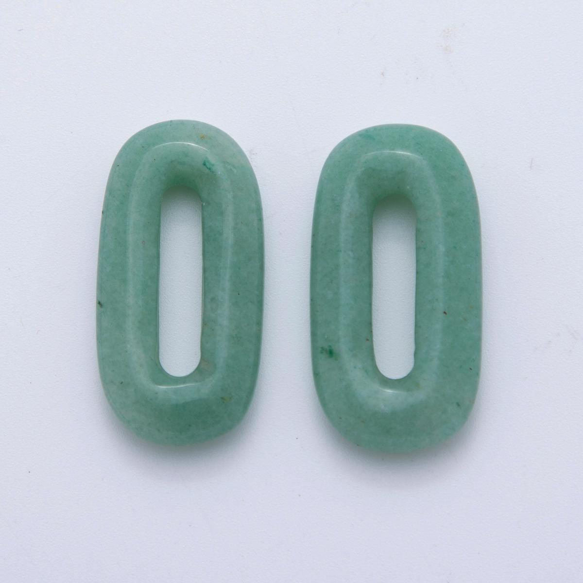 Gemstone natural oval open stone beads Colorful gemstone oblong oval findings 30mm x 15mm jewelry supply WA-3265