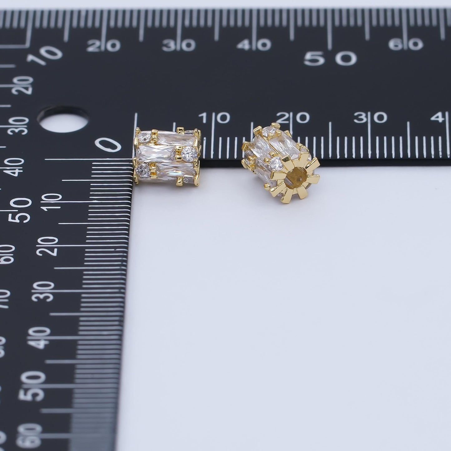 1pc 24k gold Filled Tube beads spacer beads, for diy jewelry making charms beaded bracelet Baguette cz beads B-337