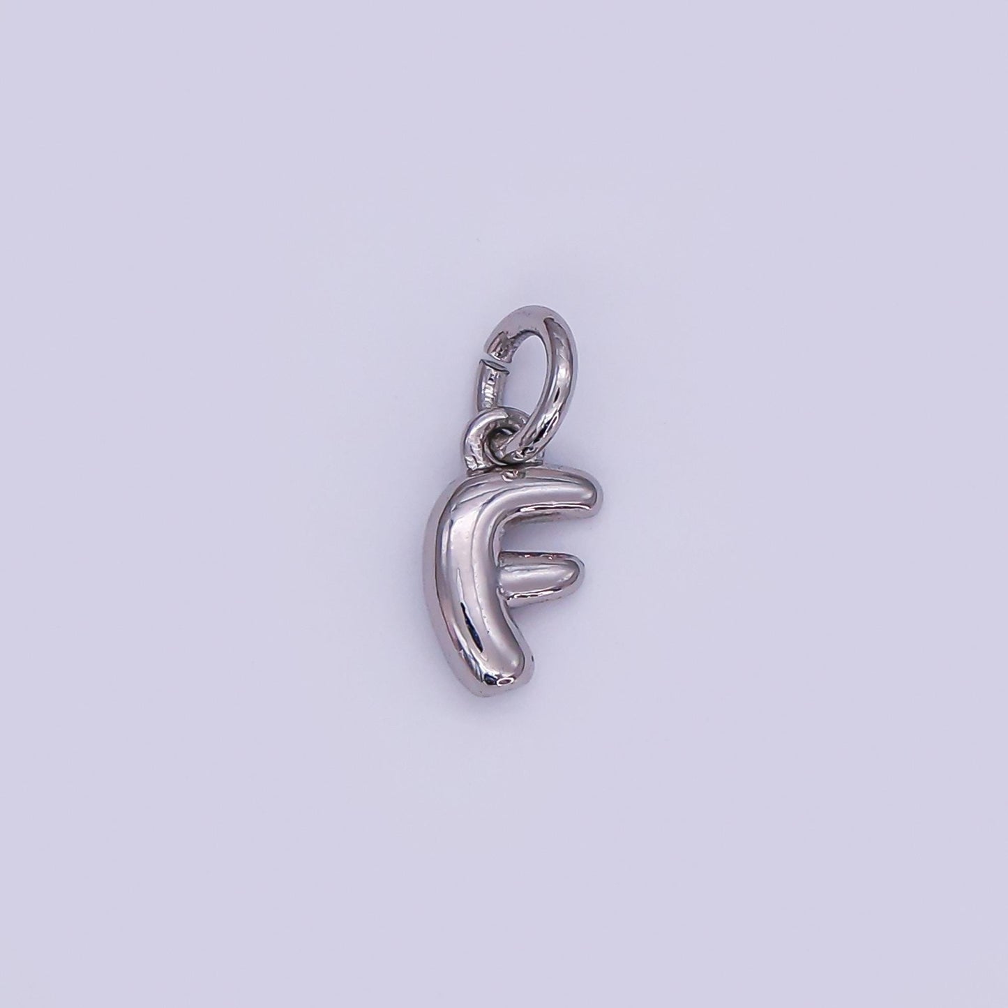 Mini Silver alphabet balloon initial charm dainty puffy letter charm Bracelet necklace bubble font style necklace bracelet A029