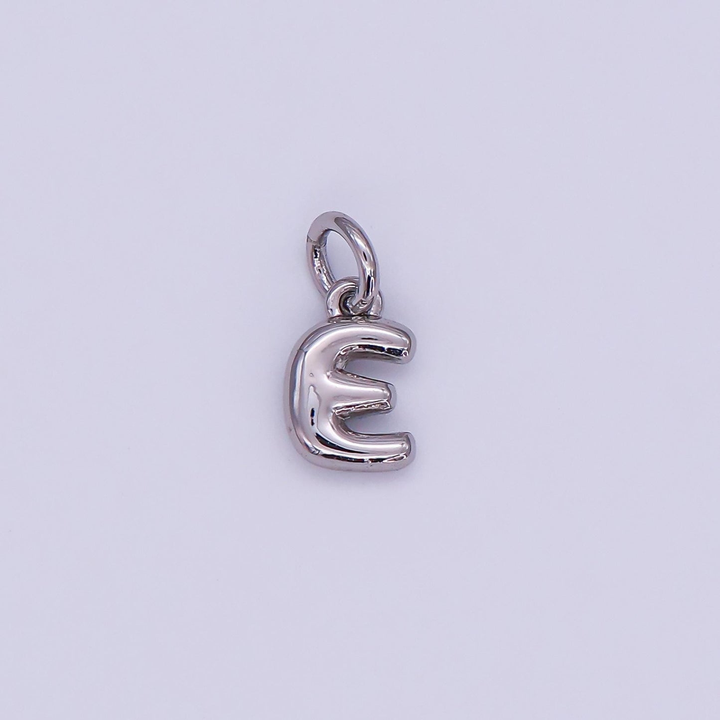 Mini Silver alphabet balloon initial charm dainty puffy letter charm Bracelet necklace bubble font style necklace bracelet A029