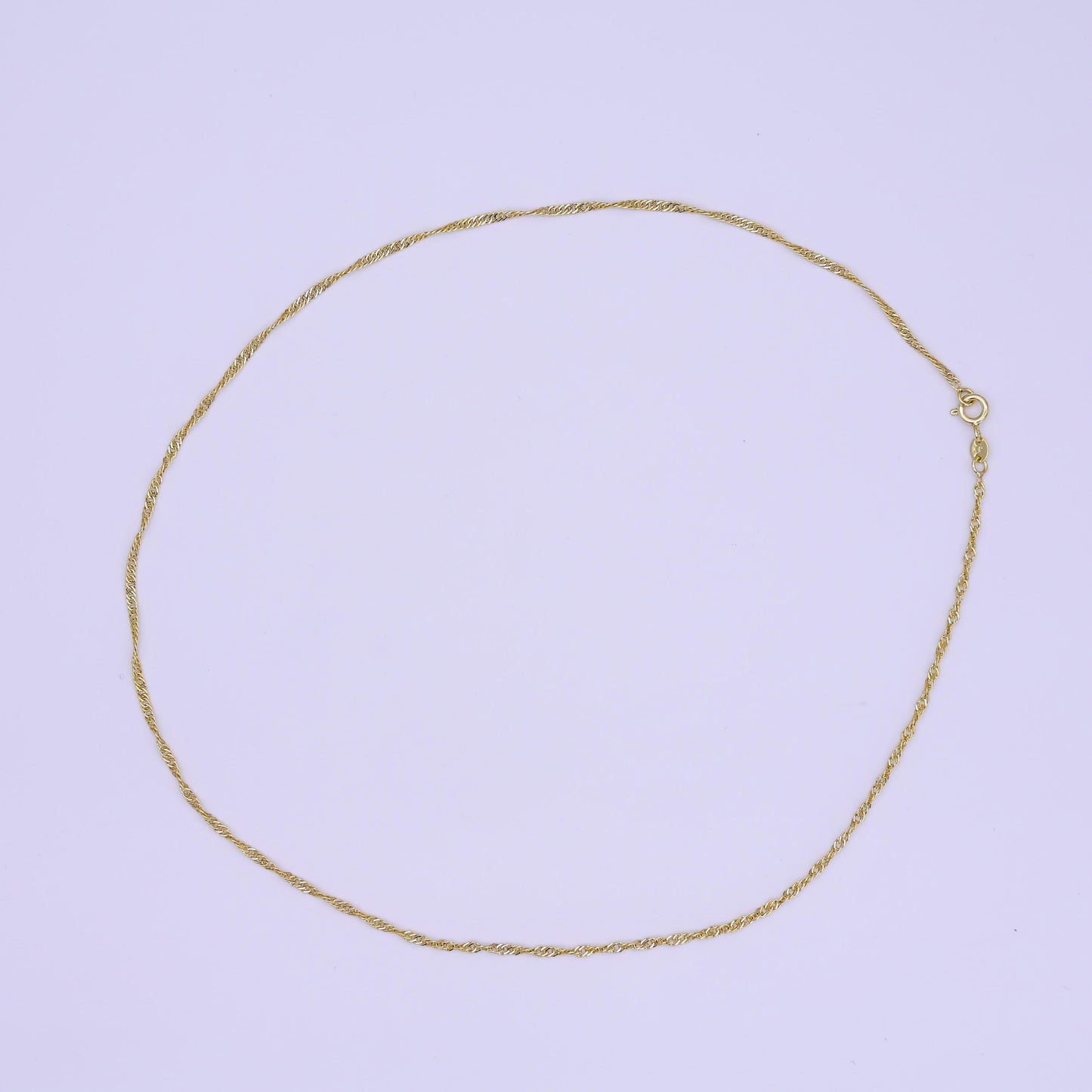 24K Gold Filled 2mm Singapore Chain 18 Inch Necklace | WA-3154