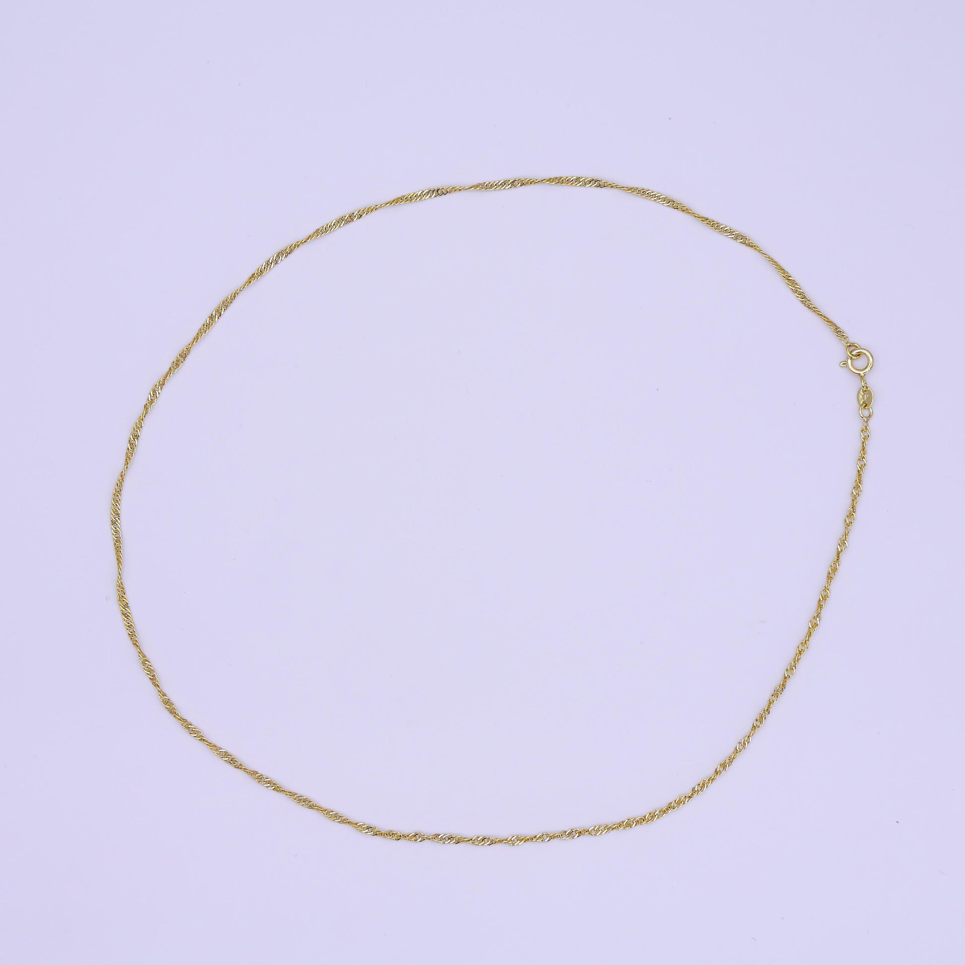 24K Gold Filled 2mm Singapore Chain 18 Inch Necklace | WA-3154