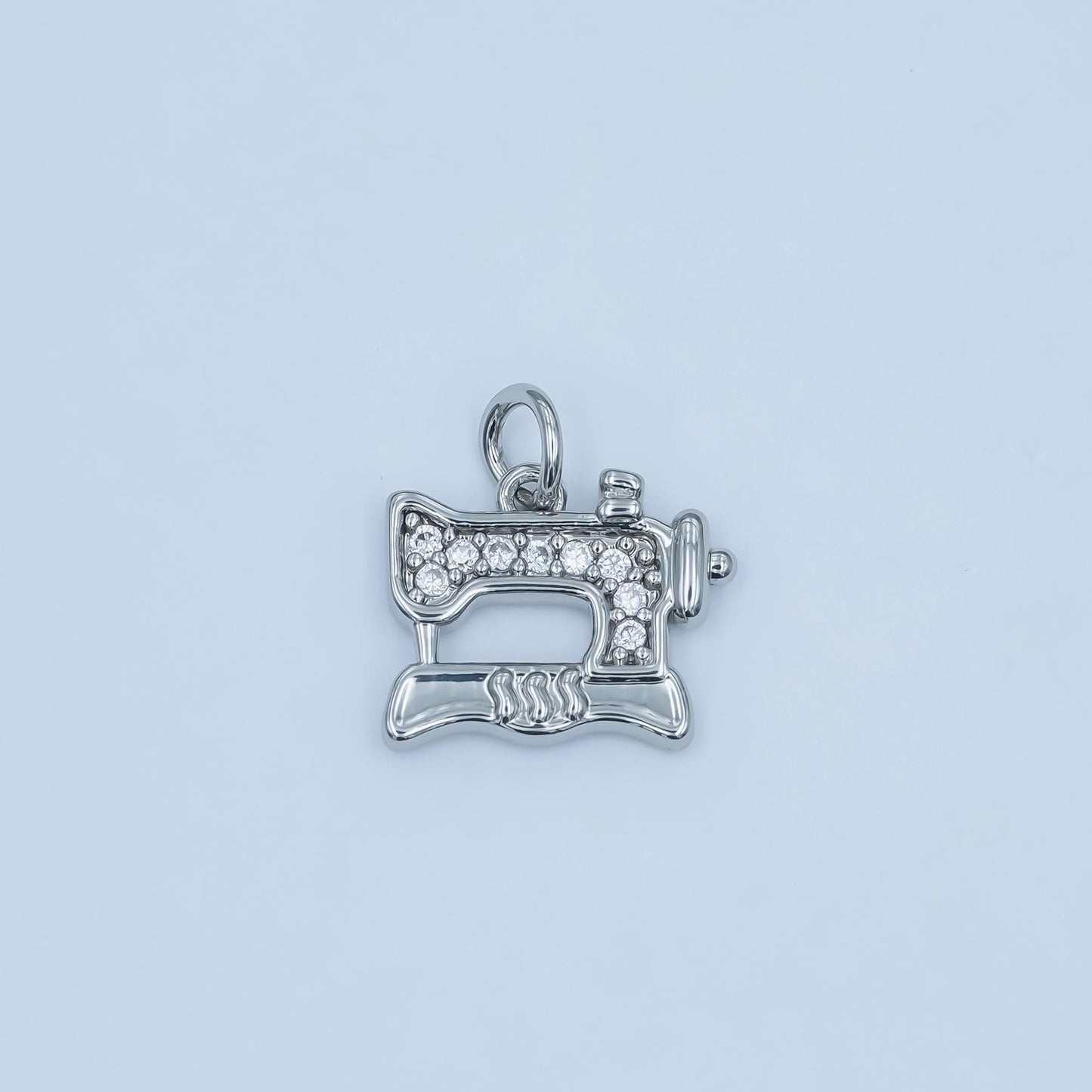 Mini Gold Sewing Machine Charms 24K Gold Filled Tailor Pendant Silver Charm Jewelry Making Supplies for Bracelet and Necklace E500