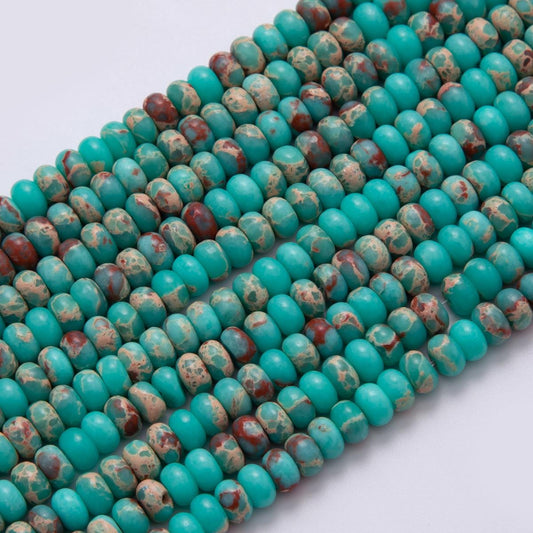 8mm Green Teal Turquoise Natural Gemstone Bead Strand Finding | WA-401
