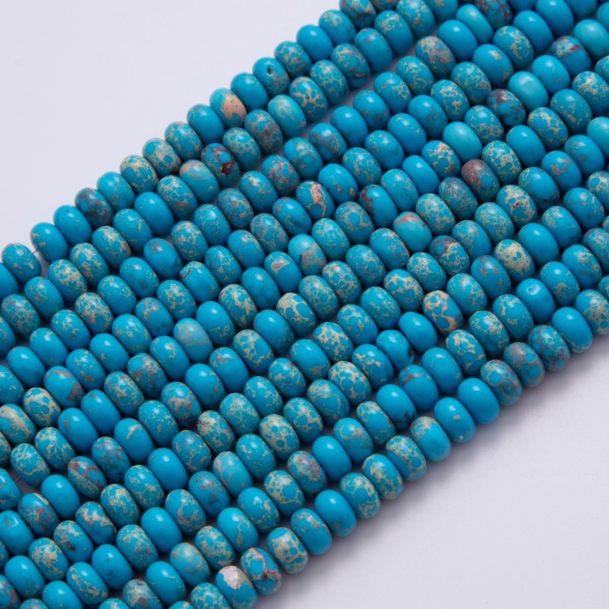 8mm Blue Teal Chrysocolla Natural Gemstone Bead Strand Finding | WA-402