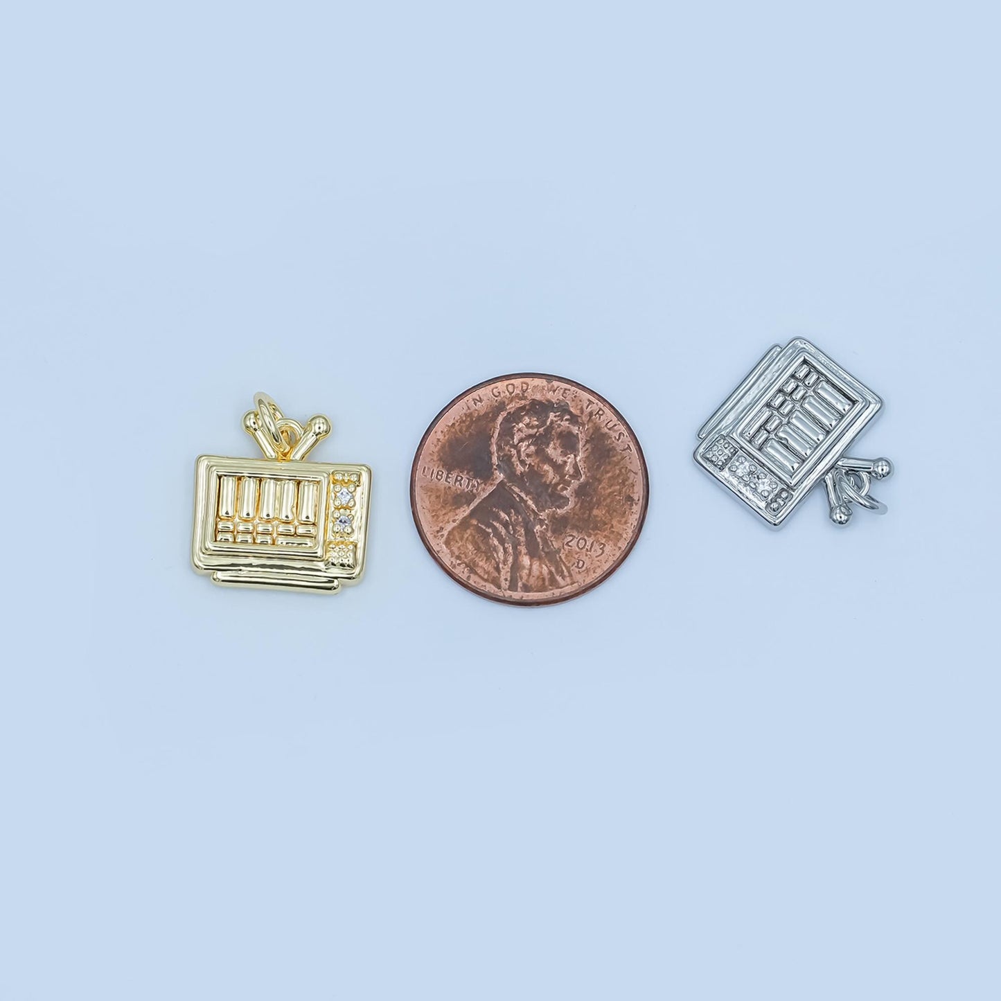 24k gold filled tv charm pendant retro Television charm necklace gift idea gold charm for bracelet necklace E494