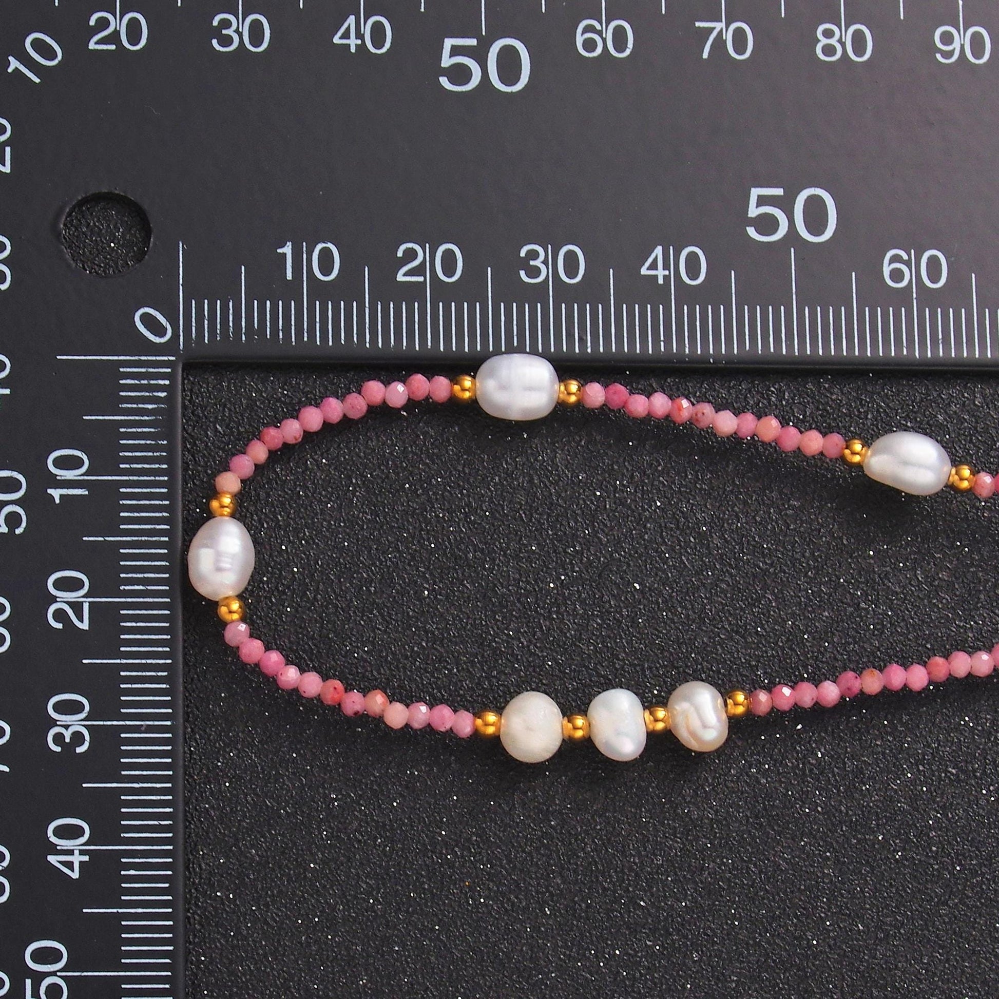Handmade Colorful Steel Shell Pearl Pink Natural Gemstone 15 Inch Choker Necklace WA-3100