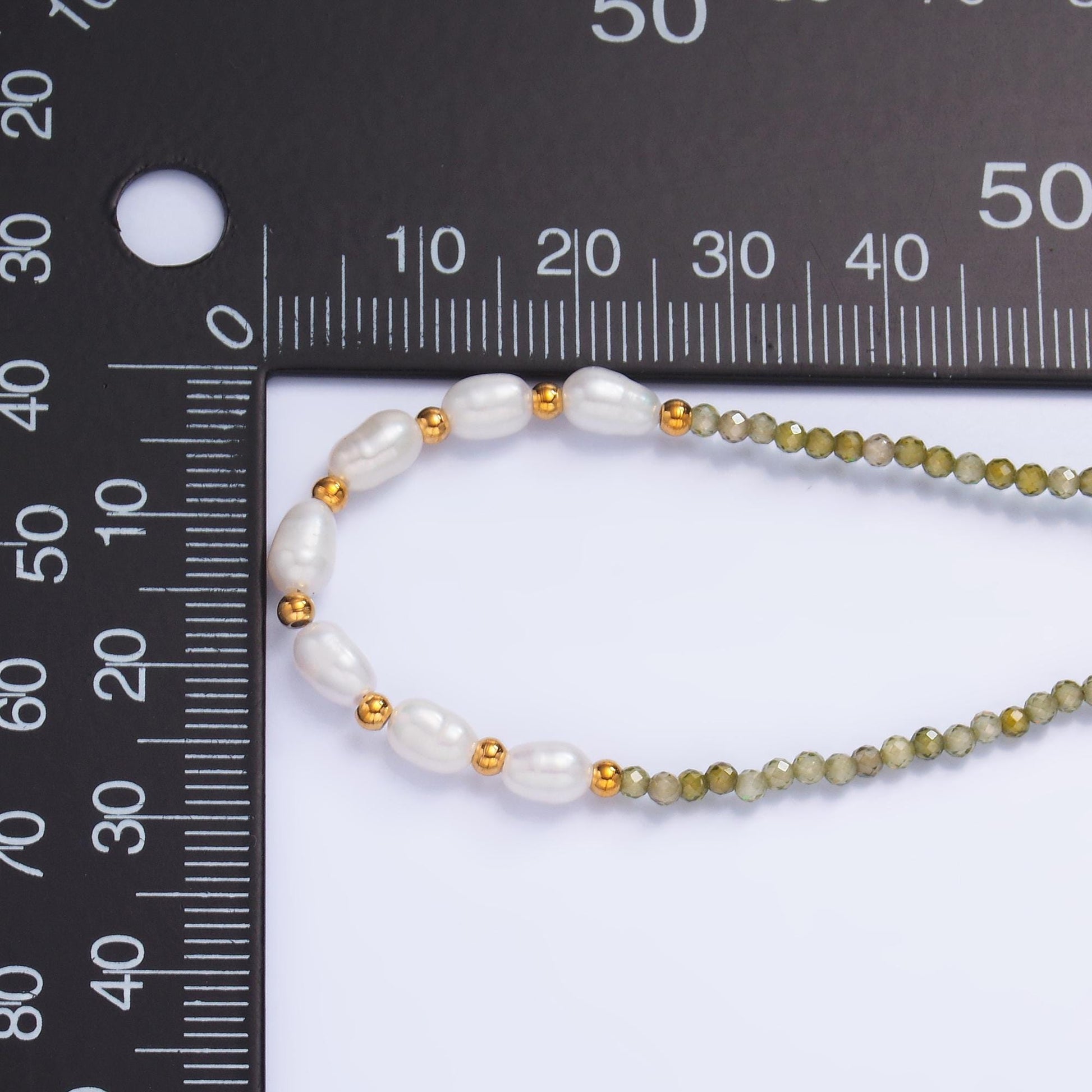Handmade Colorful Freshwater Pearl Green Multifaceted Crystal Gemstone 15 Inch Choker Necklace | WA-3106