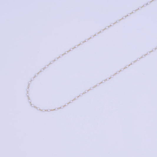 24K Gold Filled 1.8mm Shell Pearl Link Unfinished Chain by Yard | Roll-1661