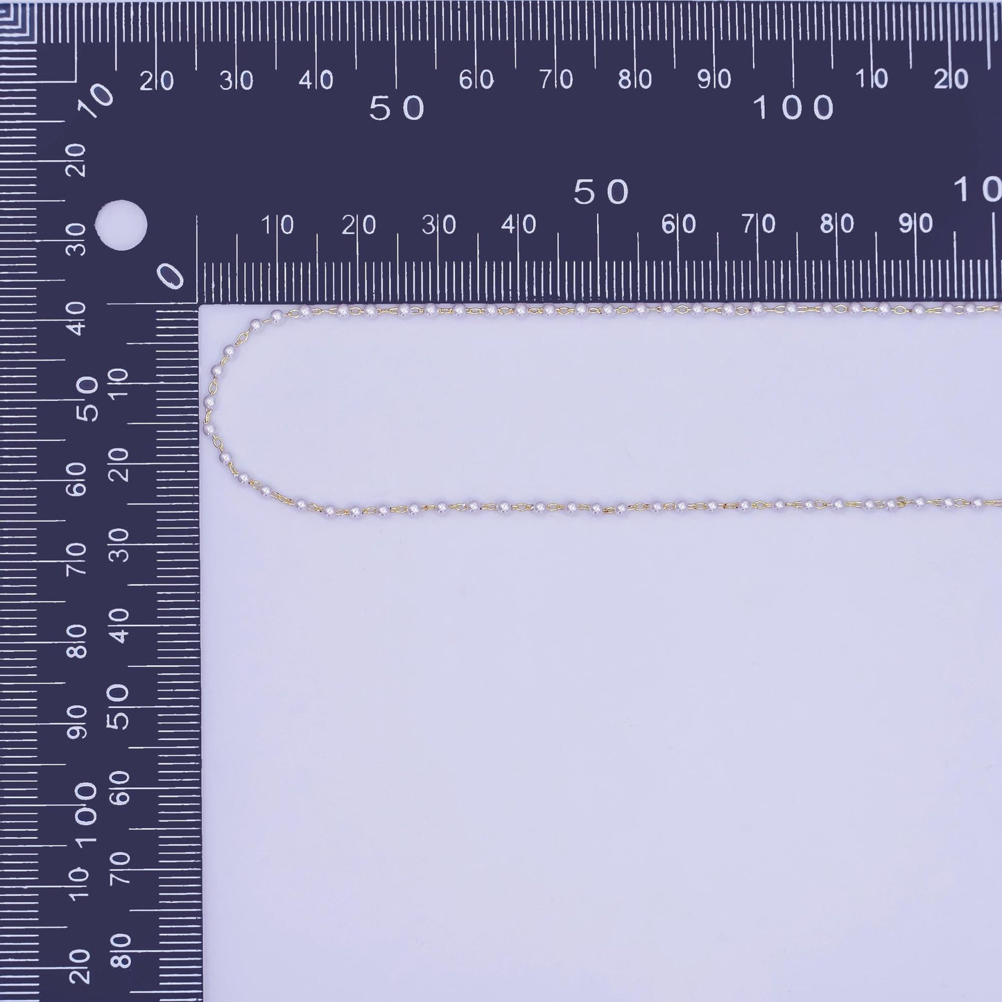 24K Gold Filled 1.8mm Shell Pearl Link Unfinished Chain by Yard | Roll-1661