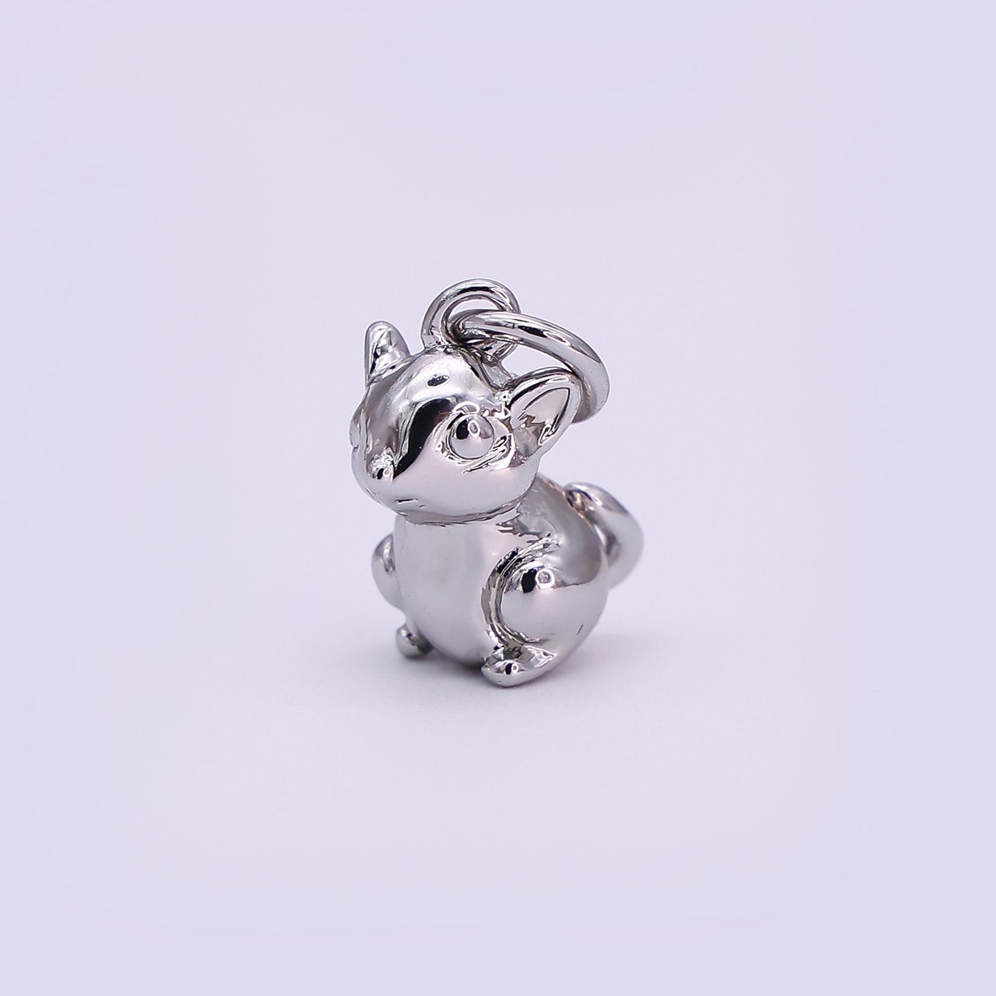 24K Gold Filled Cute Animal Multidimensional 3D Squirrel Charm in Gold & Silver | N109