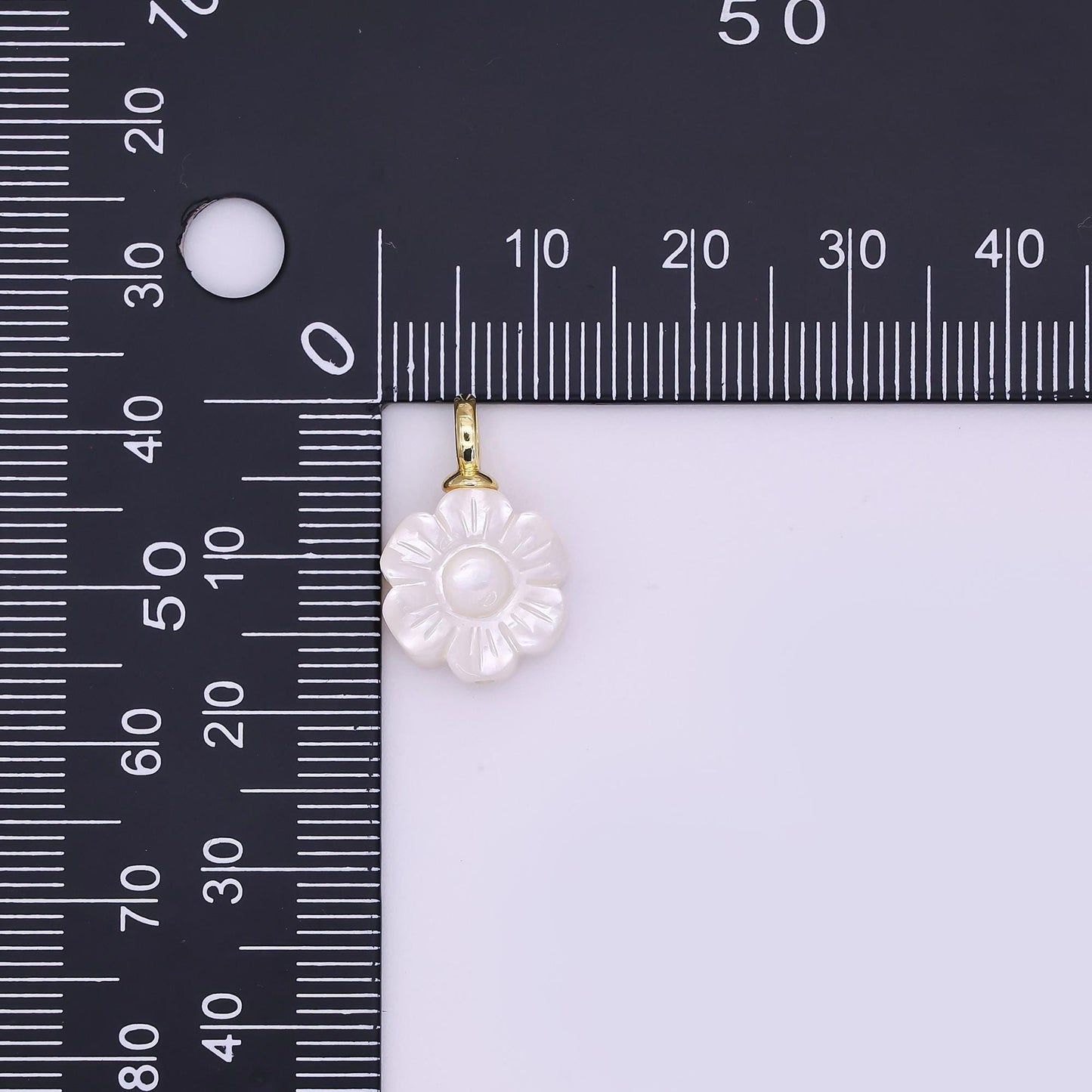 24K Gold Filled Daisy Flower Shell Pearl Drop Pendant | P1636