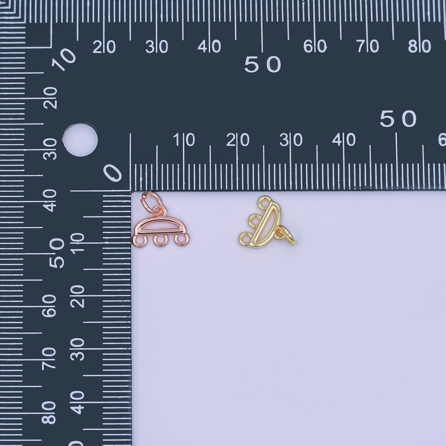 24K Gold Filled Triple Loop Drop Charm Finding in Gold, Silver, Rose Gold & Black | Z1145 Z1146