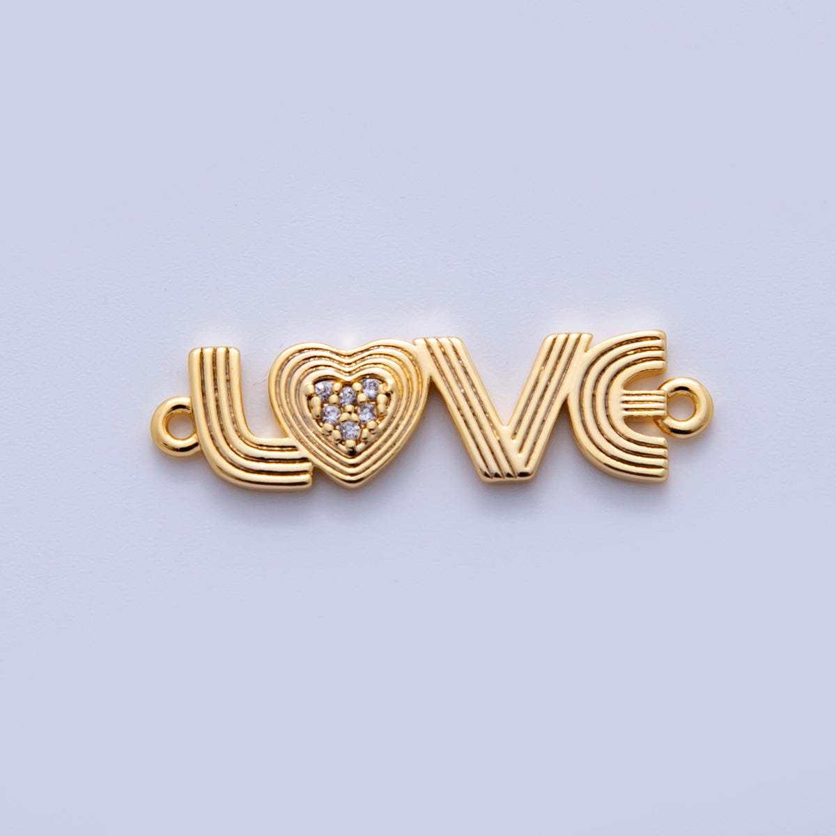Dainty LOVE charm connector, 18k gold filled Groovy Love script link connector for bracelet Component | Y-033