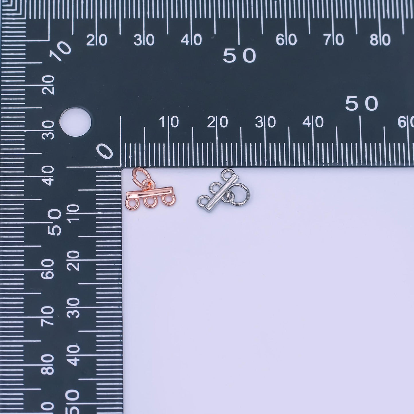 24K Gold Filled Triple Loop Drop Charm Bar Findings in Gold, Silver & Rose Gold | Z1149 Z1150