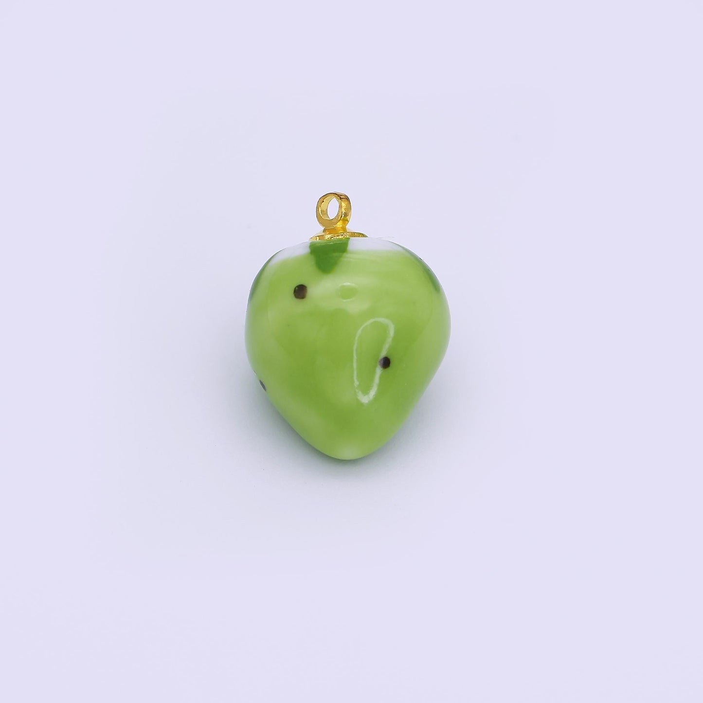 24K Gold Filled Blue, Green, White, Yellow Strawberry Ceramic Charm | N148 N149