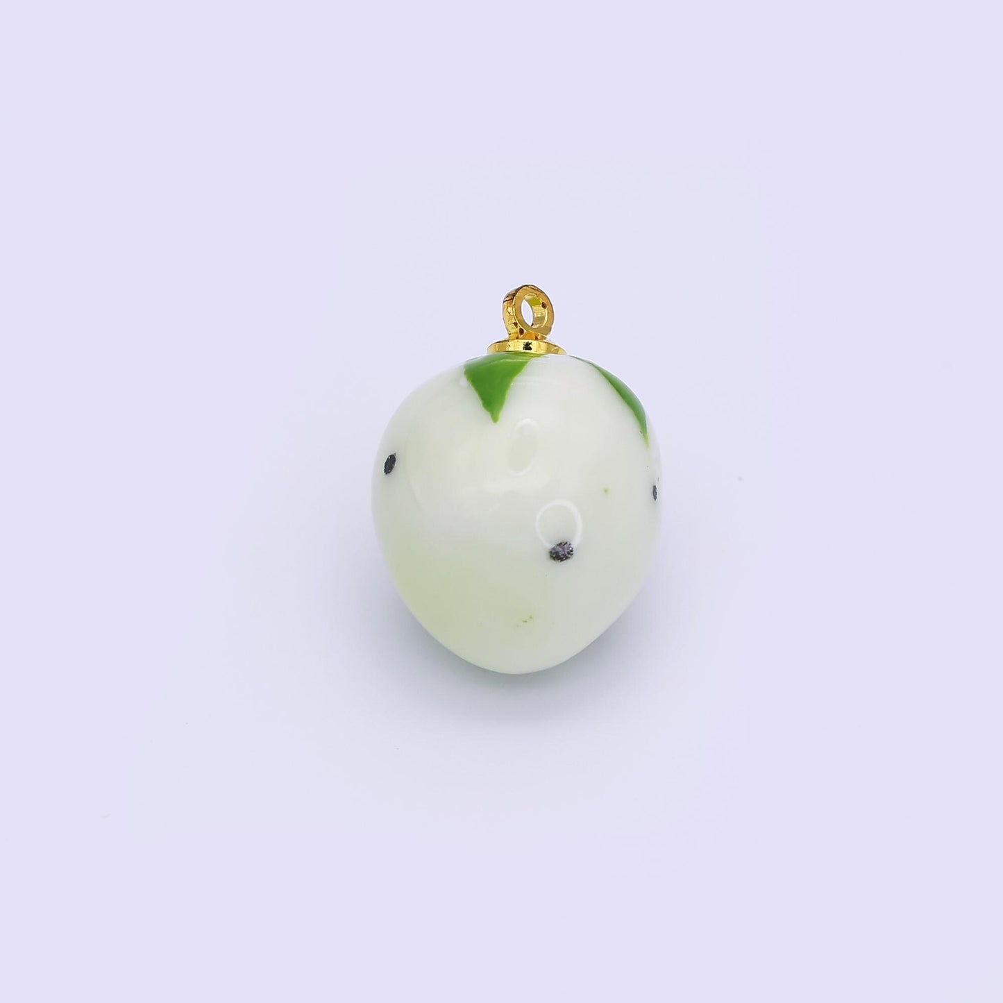 24K Gold Filled Blue, Green, White, Yellow Strawberry Ceramic Charm | N148 N149