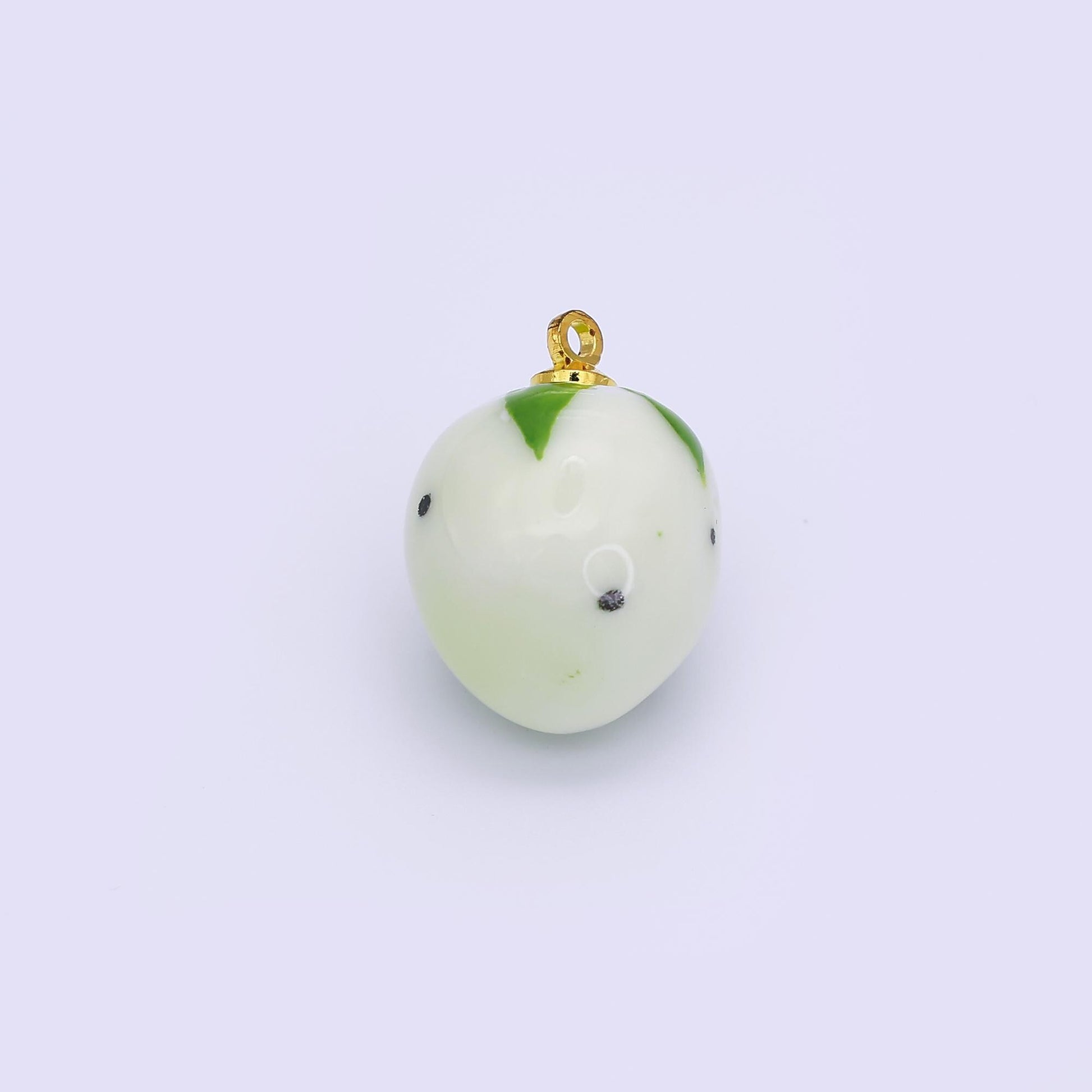 24K Gold Filled Blue, Green, White, Yellow Strawberry Ceramic Charm | N148 N149