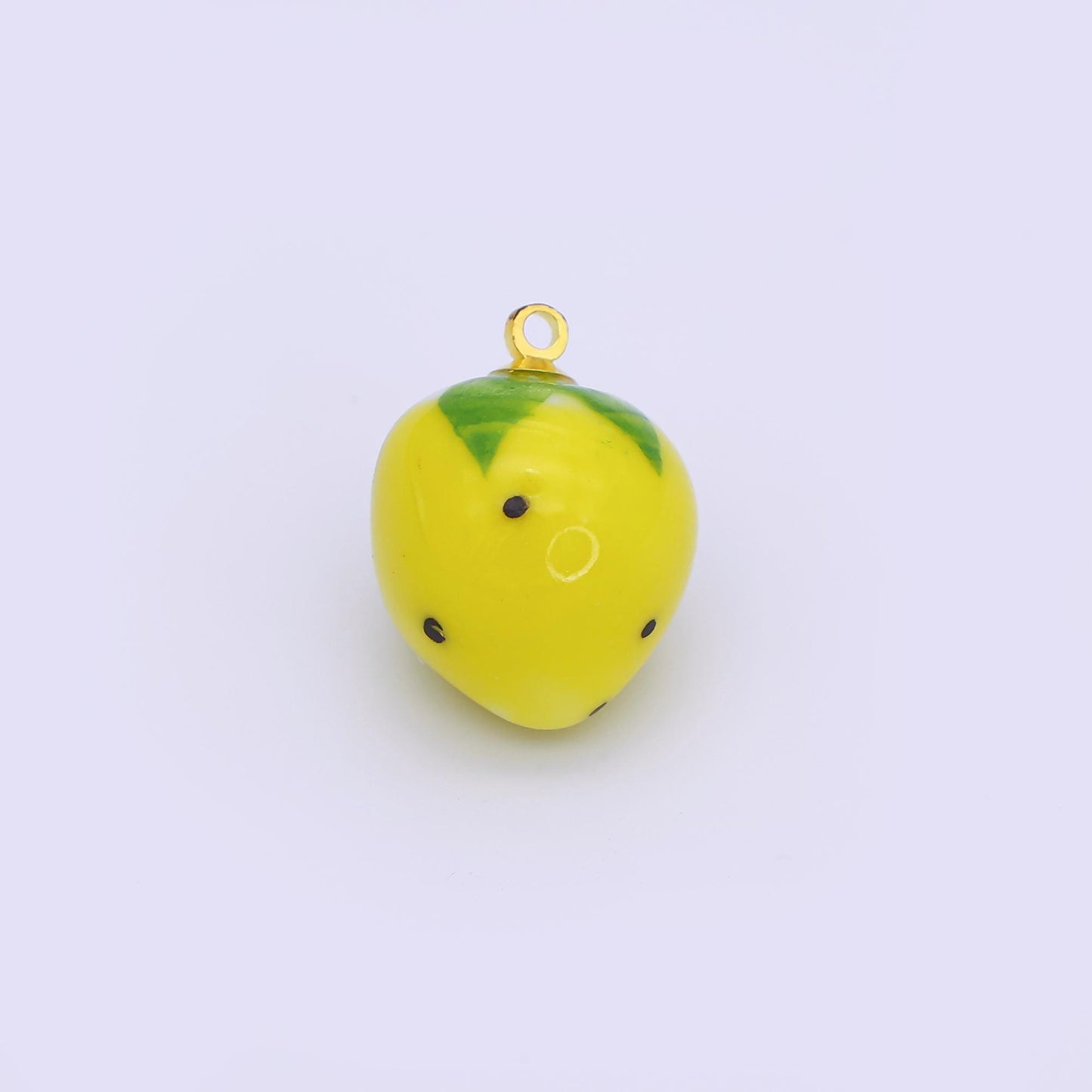 24K Gold Filled Blue, Green, White, Yellow Strawberry Ceramic Charm | N148 N149
