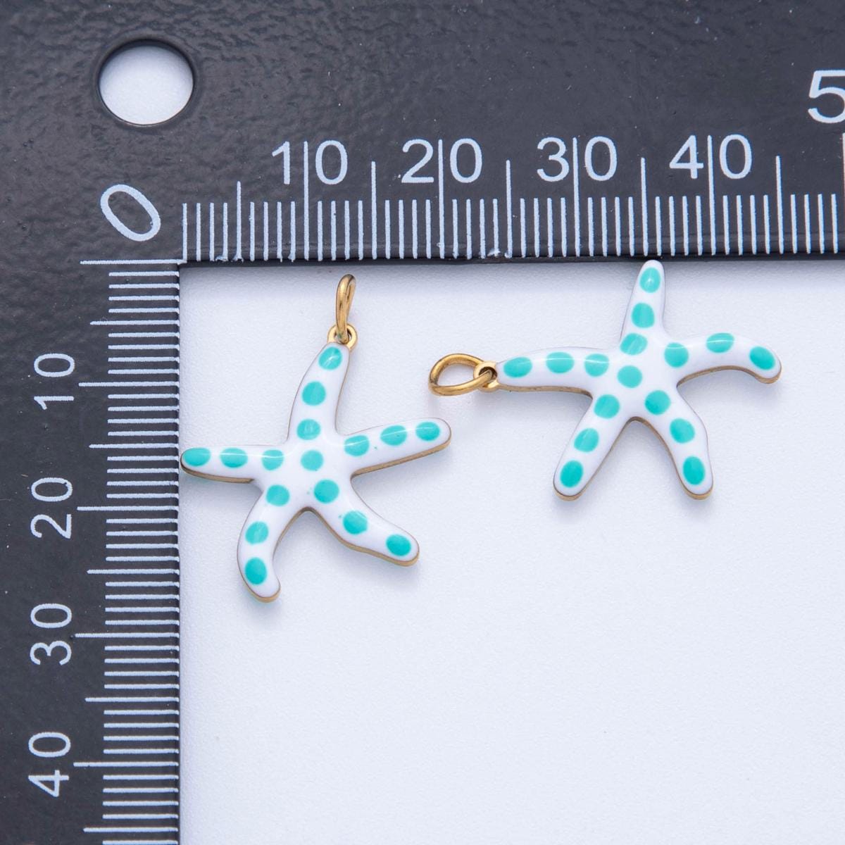 Multi-Color Enamel Star Fish PVD Gold Plated Steel Starfish Beach Under the Sea Animal Charm | AF-390