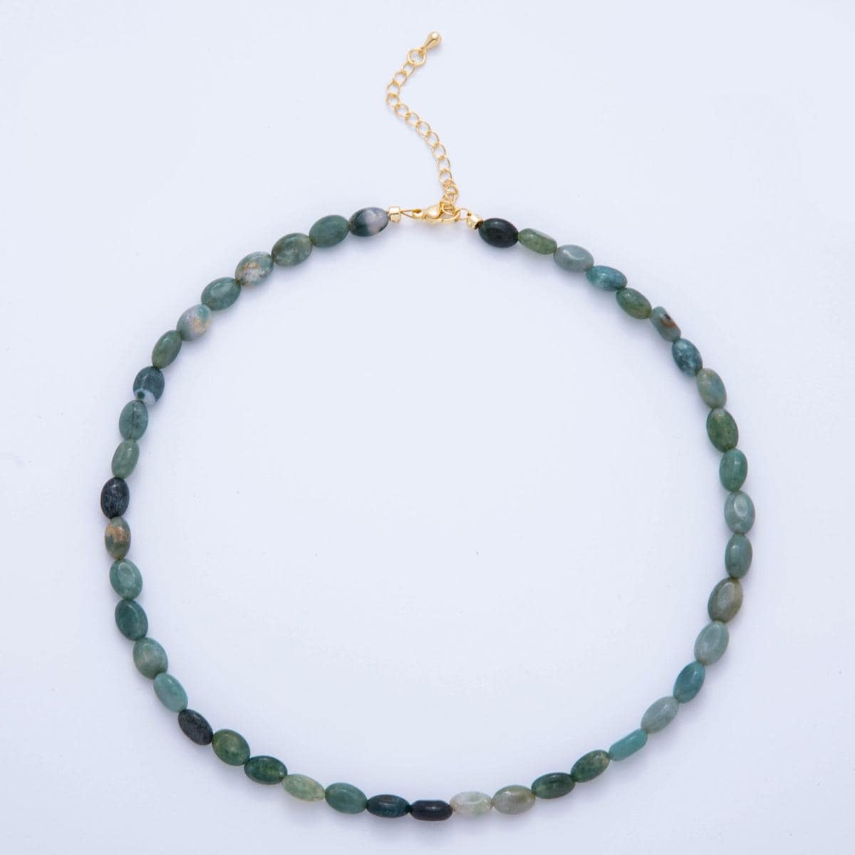 Bold handmade Gemstone Pebble Bead 18k gold filled beaded necklace |