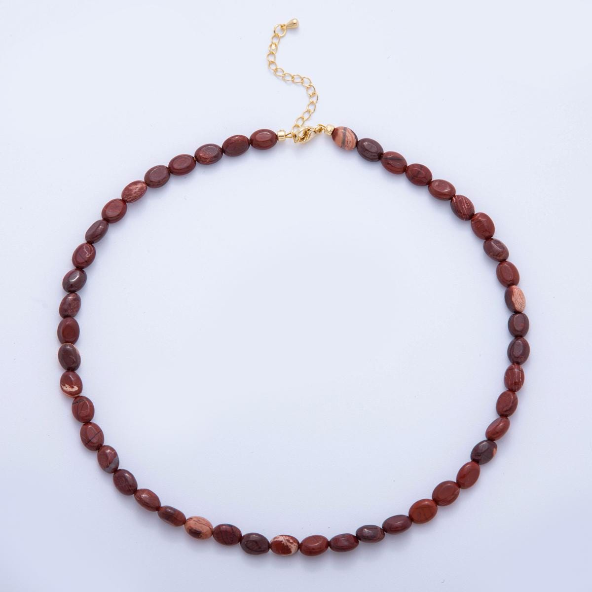 Bold handmade Gemstone Pebble Bead 18k gold filled beaded necklace |