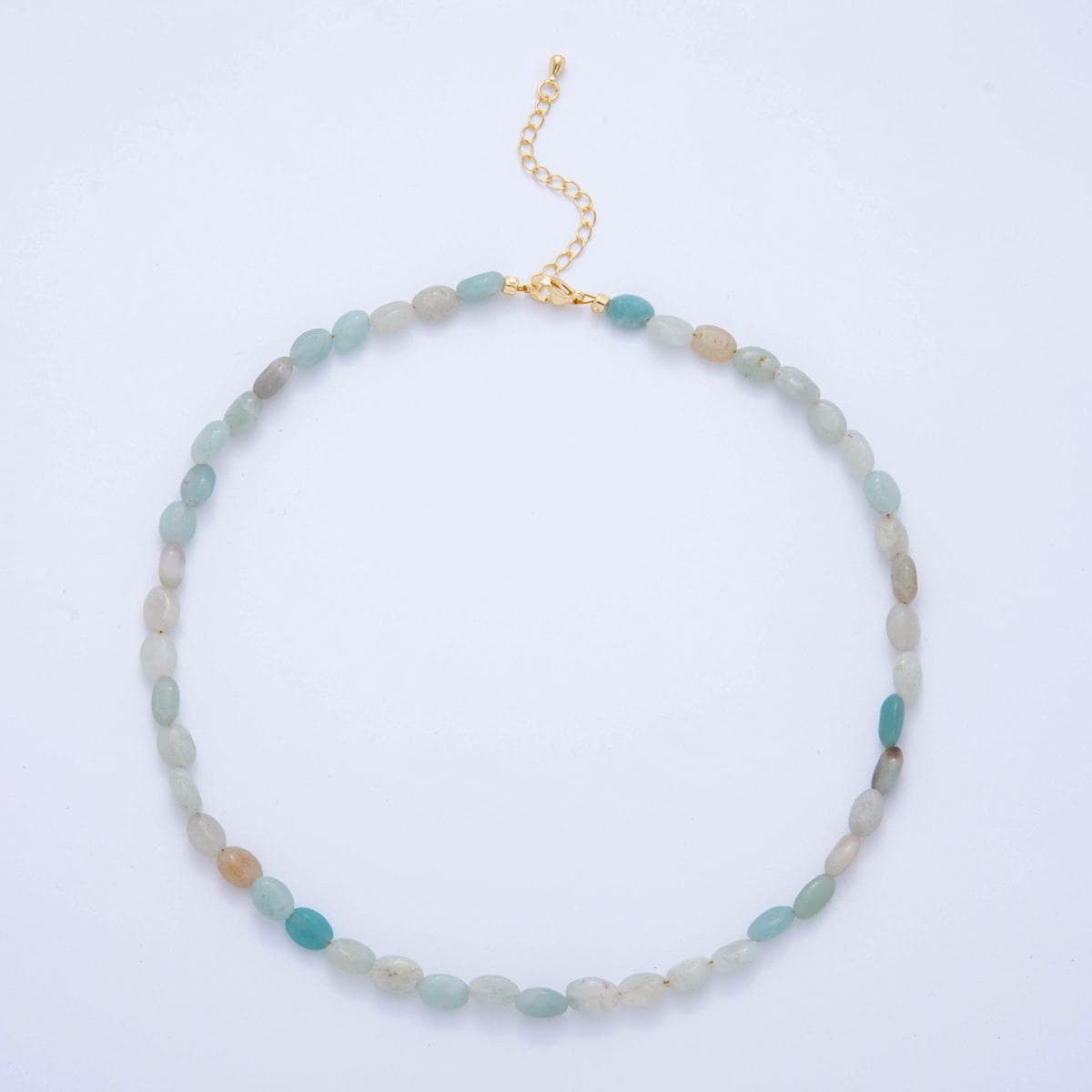 Bold handmade Gemstone Pebble Bead 18k gold filled beaded necklace |