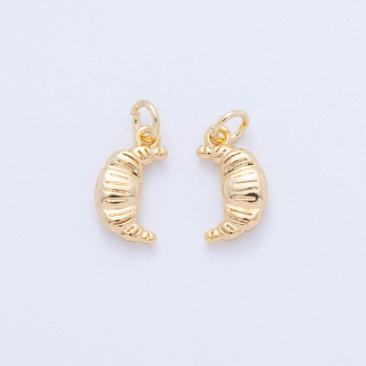 Mini 18k gold filled croissant charm french lover pendant foodie mix charm for bracelet necklace earring component D-035