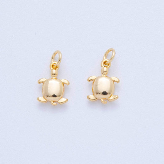 18k Gold Filled Tiny Little Gold Small Sea Turtle Charm Mini Tortoise Animal Charm Beach Cruise Jewelry Supplies N-313