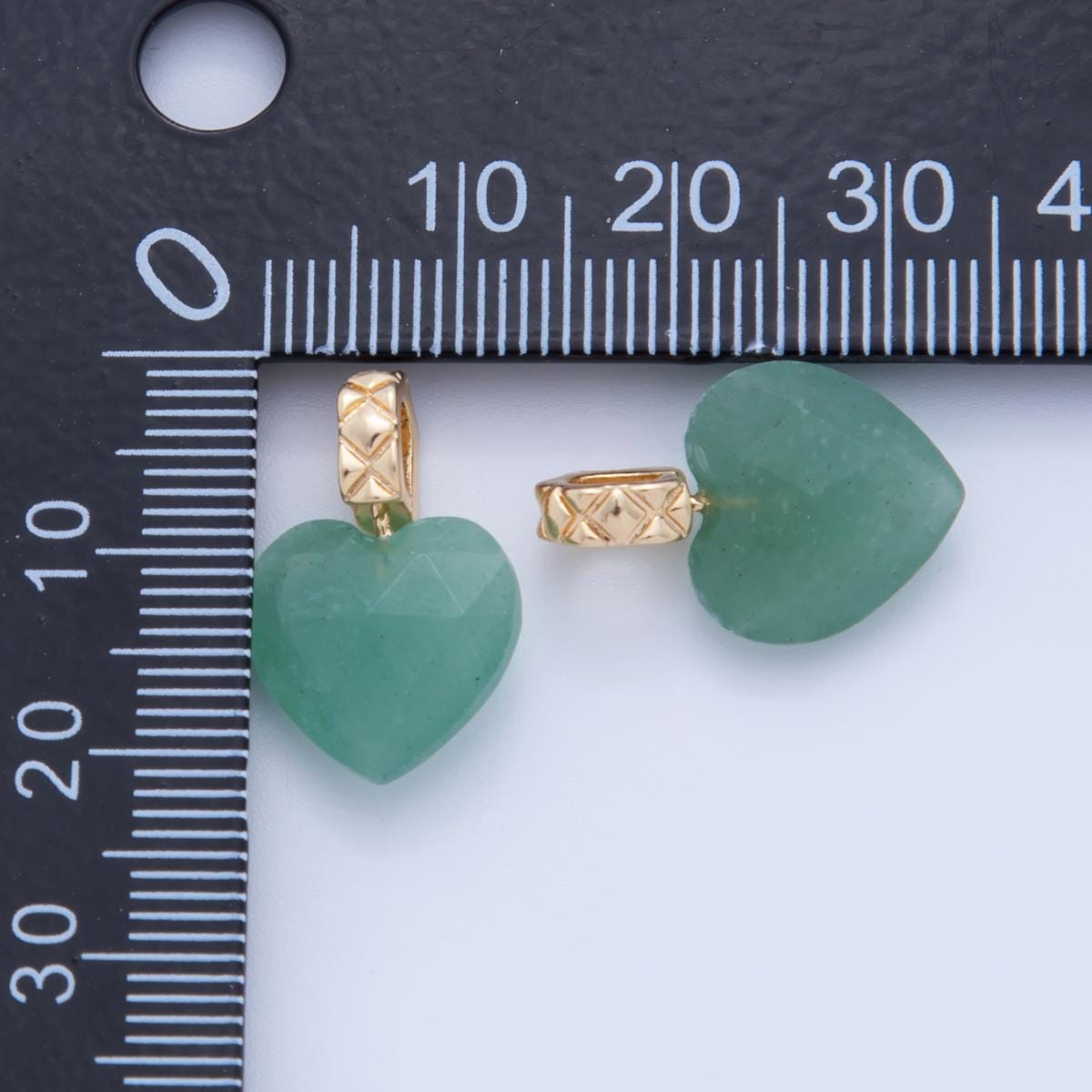 Genuine malachite charm puffy heart shape natural green malachite pendant, green dangle charm gemstone charm in 18k gold filled ac1368