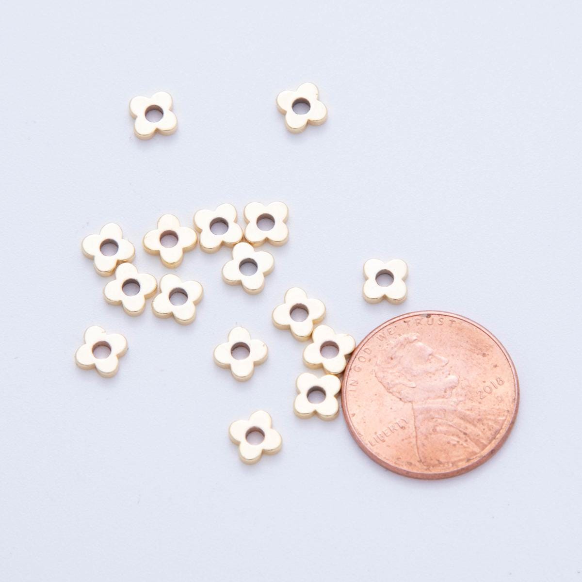 10X Tiny Daisy Flower Shape Bead Spacer, Gold Filled Bead Spacer for DIY Jewelry Making | B-734