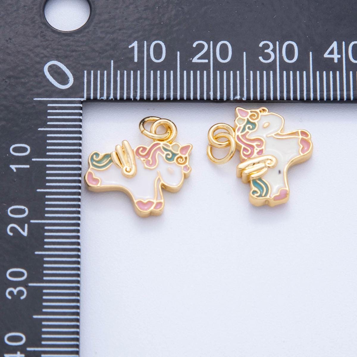 18K Gold Filled Horse Pendant Unicorn Pendant Fantasy Animal Charms Enamel Horse Charm DIY Jewelry Making AF-381