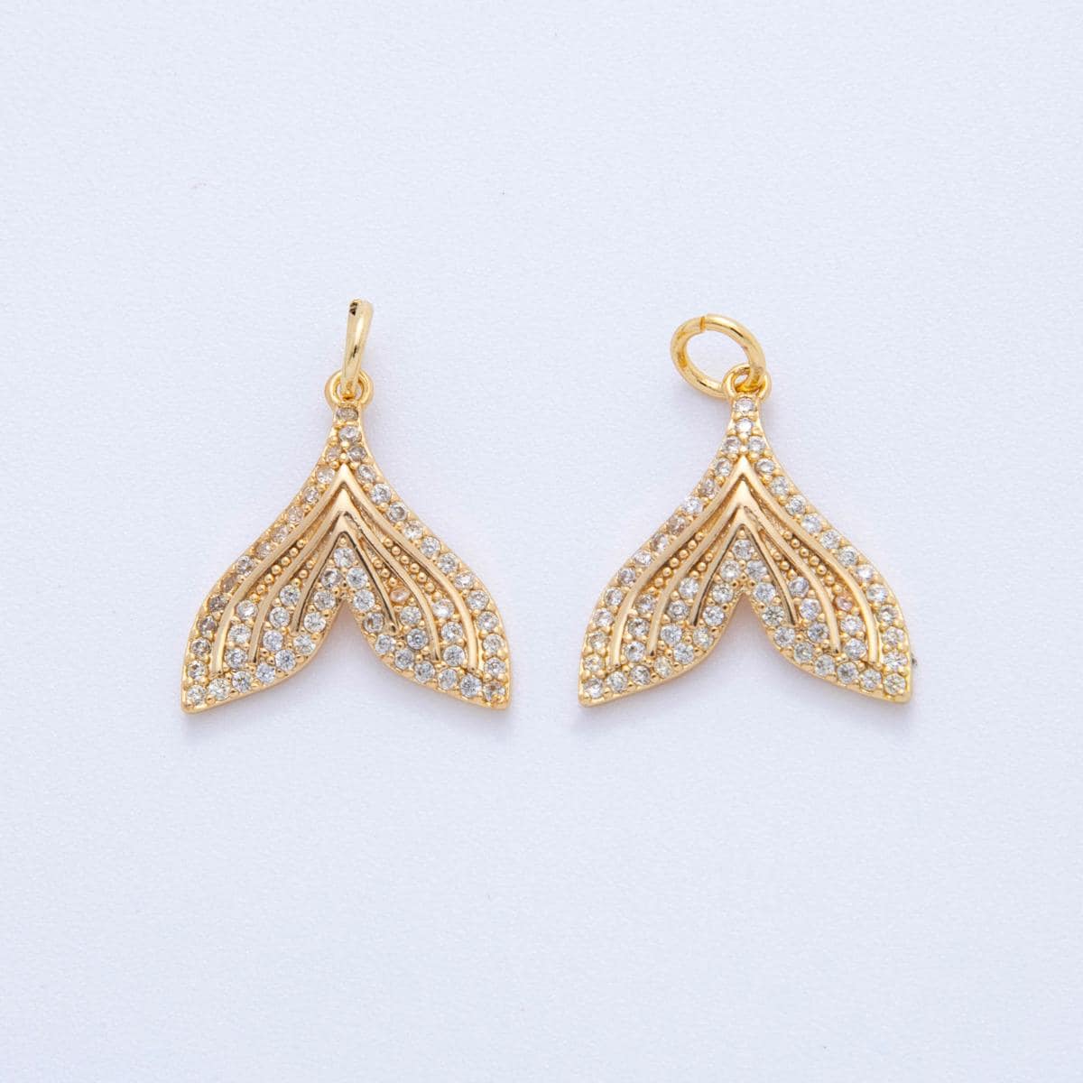 Micro pave gold whale tail charm 18k gold filled mermaid fish ocean beach jewelry making Under the Sea Animal Pendant AF-388