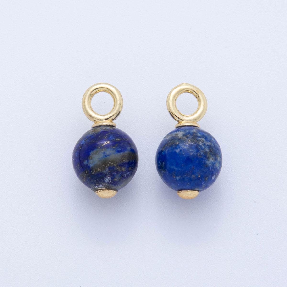 18k gold filled Round Ball gemstone drop pendant beaded charm | AF-376