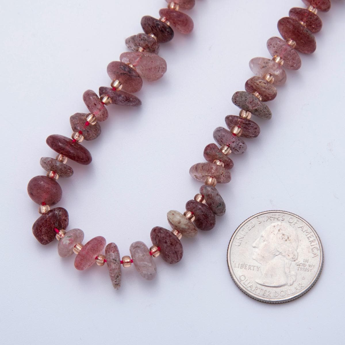 Natural Gemstone Smooth Freeform Rondelle Beads Red Natural Strawberry Lepidocrocite Quartz Beads Jewelry Making Bracelet Necklace WA-2233