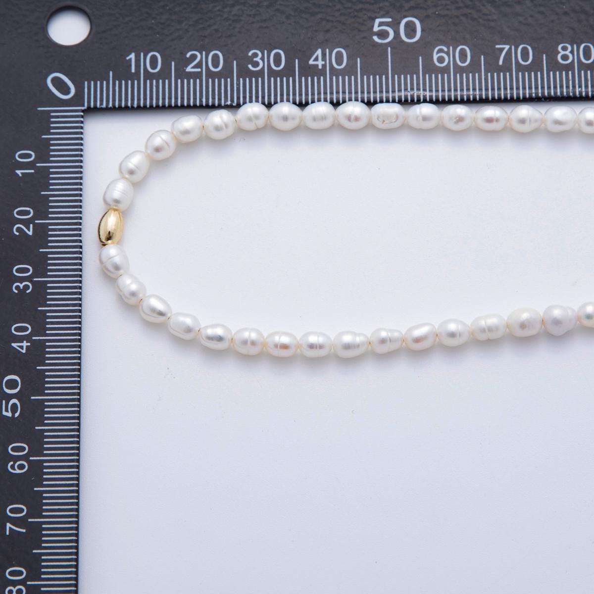 Minimalist Fresh Water Pearl Necklace with Gold Beads in 16 inch 24k Gold Filled Necklace WA-3223