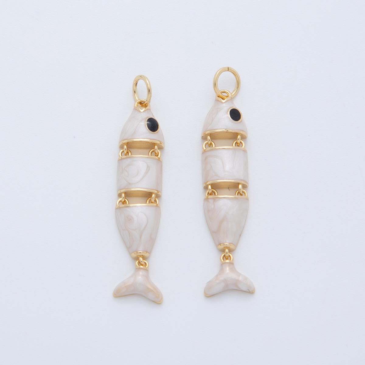 Colorful Enamel Sardines Fish 18k Gold Filled Moveable Fish Beach Under the Sea Animal Charm | AF403