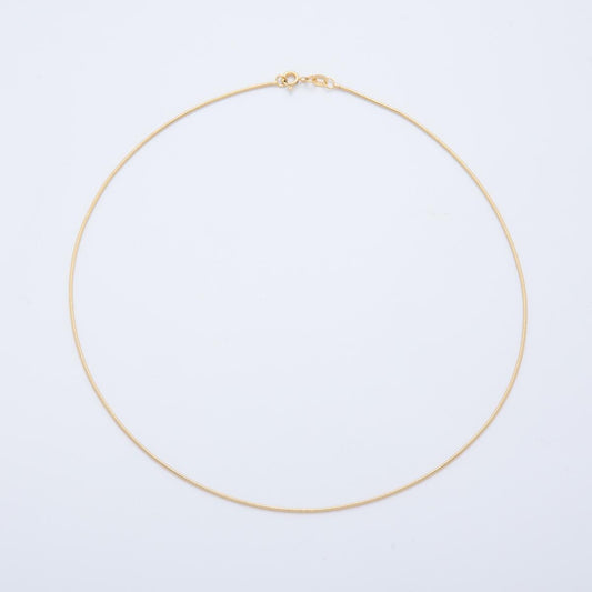 16K Gold Filled 1.1mm Cocoon Snake Chain 17.7 Inch Thin Herringbone Chain Necklace | WA-3262