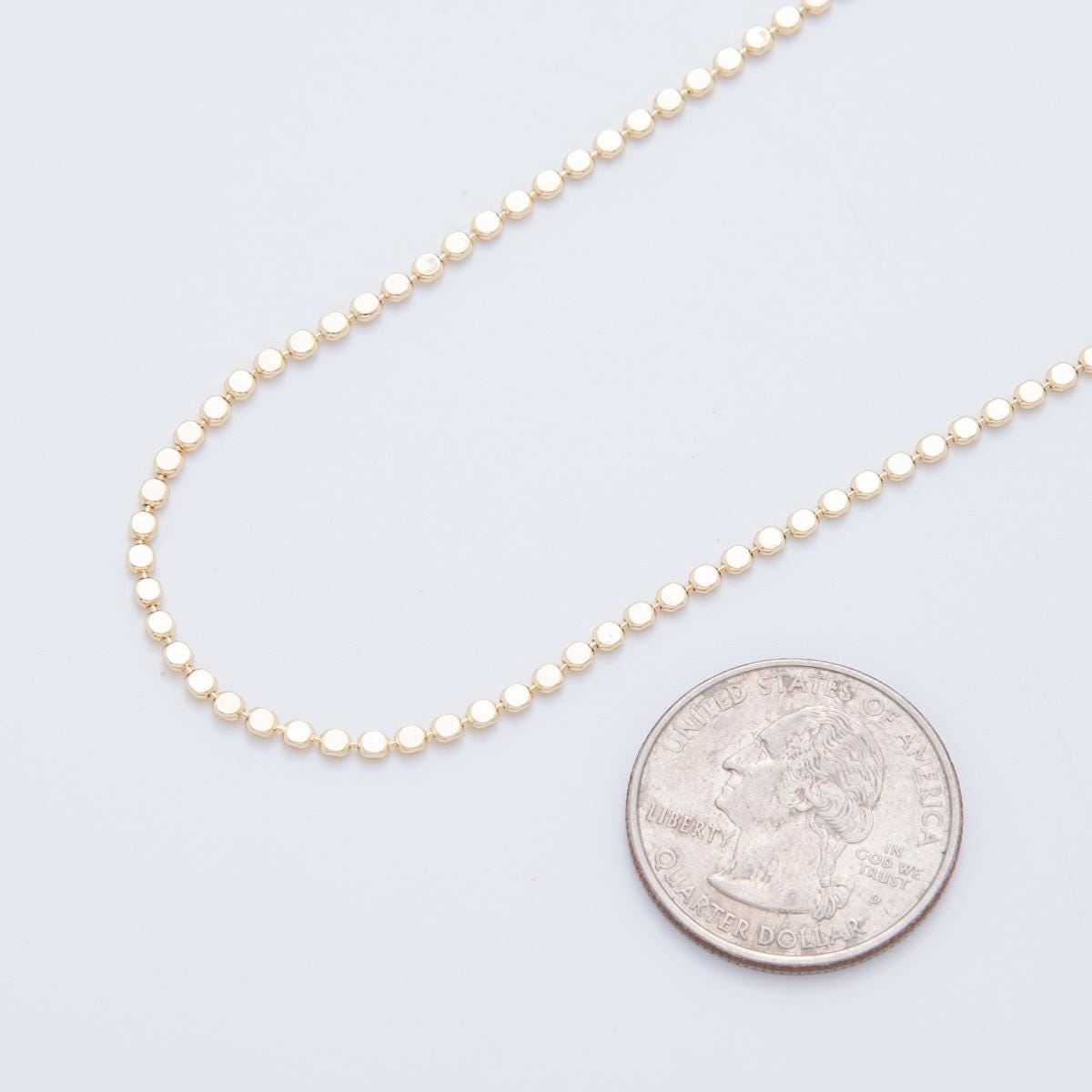 16k Gold Fill 17.5 inch Chain ready to use gold Round Bead necklace chain layering dainty necklace WA-3264