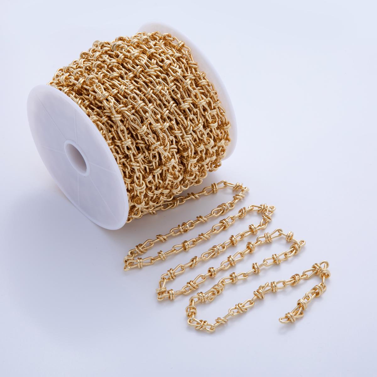16K Gold Filled Figure Eight Multiple Band Geometric Unfinished Chain by Yard | Roll-1585