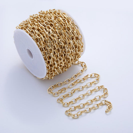 16K Gold Filled Minimalist Cable Unfinished Chain by Yard | Roll-1589