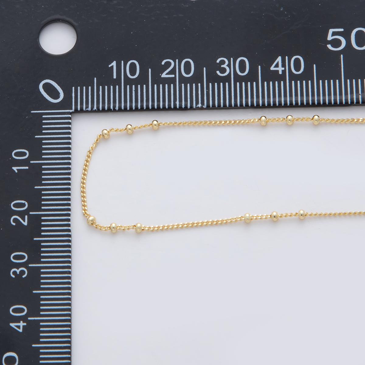 16K Gold Filled 1.7mm Curb Satellite Unfinished Chain by Yard | Roll-1564