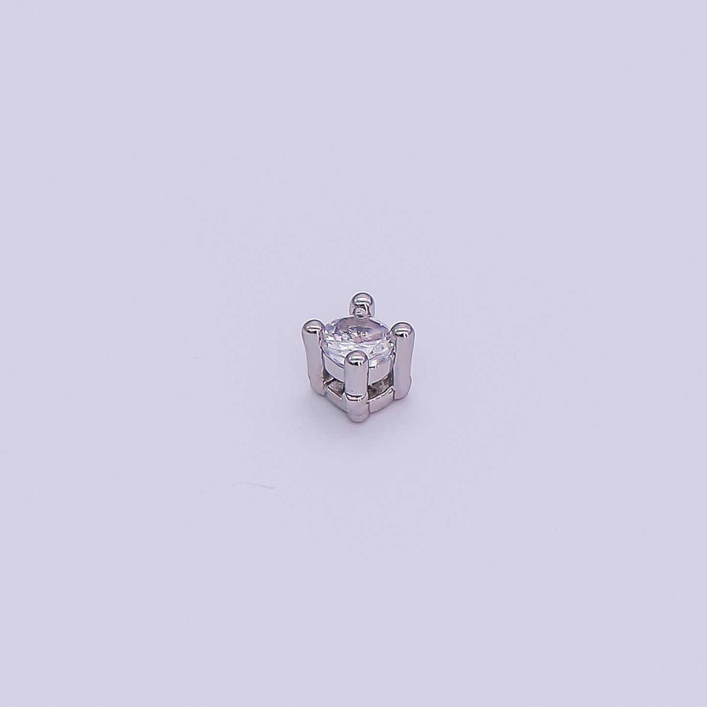 24K Gold Filled 3.5mm Clear CZ Round Bead in Gold & Silver | B446