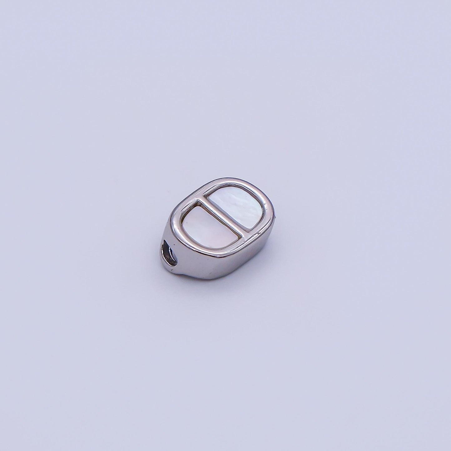 24K Gold Filled 6.6mm Shell Pearl Anchor Charm in Gold & Silver | B440