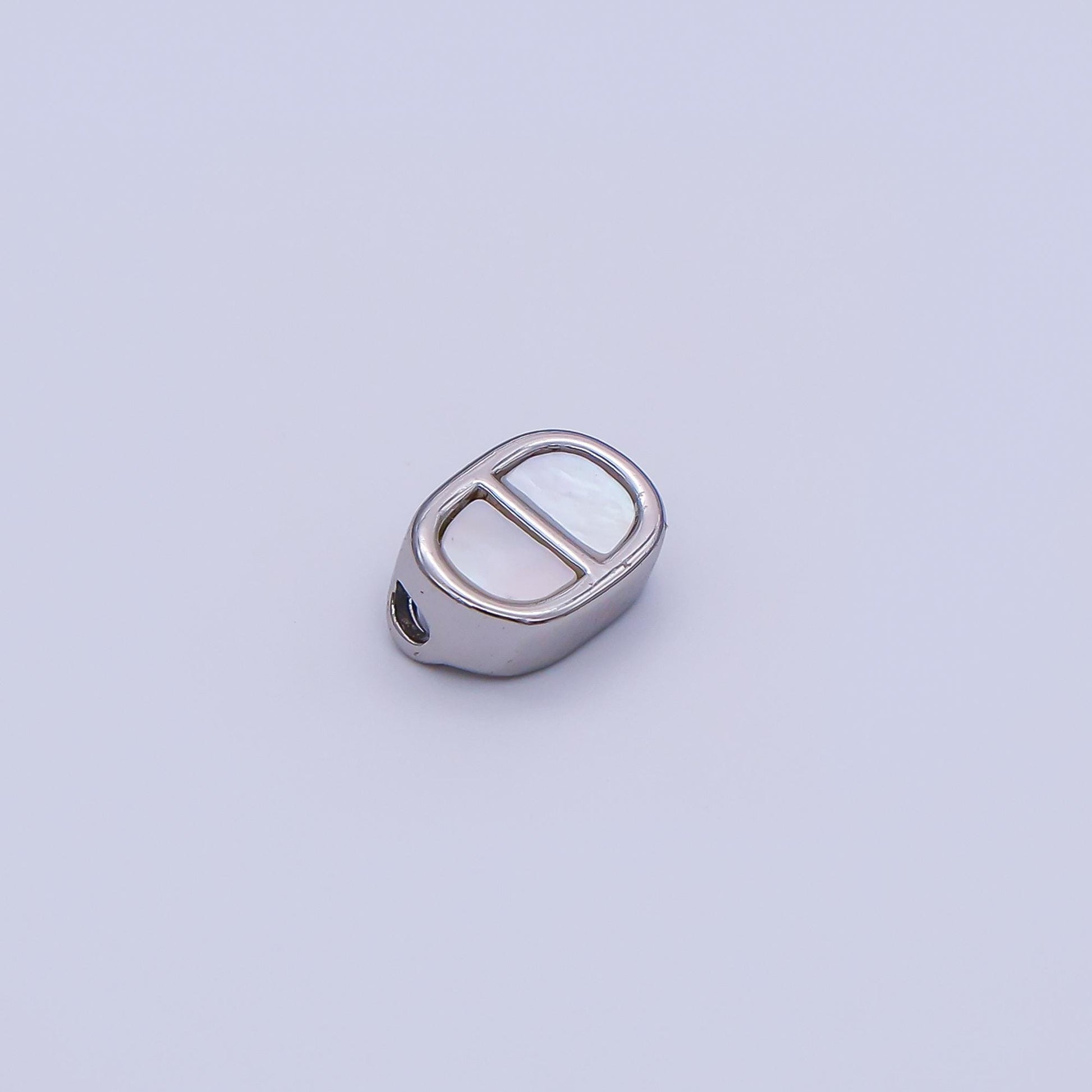 24K Gold Filled 6.6mm Shell Pearl Anchor Charm in Gold & Silver | B440