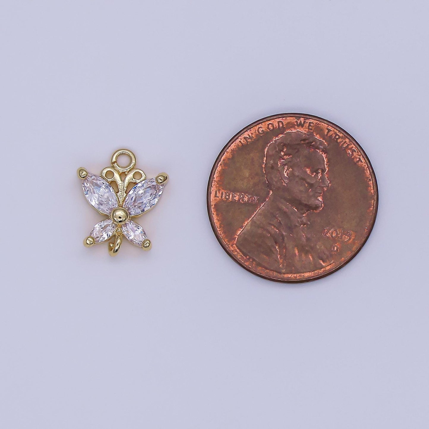 24K Gold Filled Clear Marquise CZ Butterfly Connector | Y022