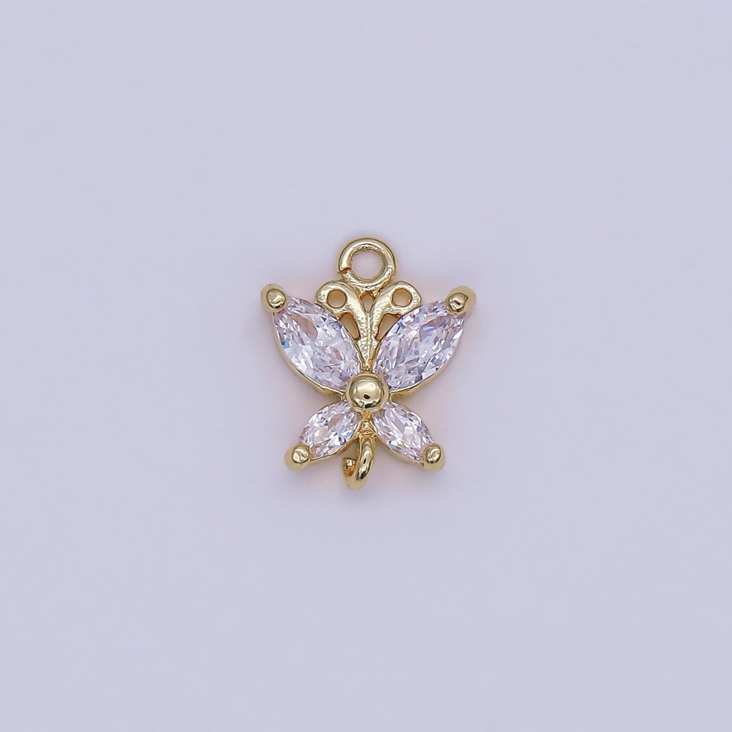 24K Gold Filled Clear Marquise CZ Butterfly Connector | Y022