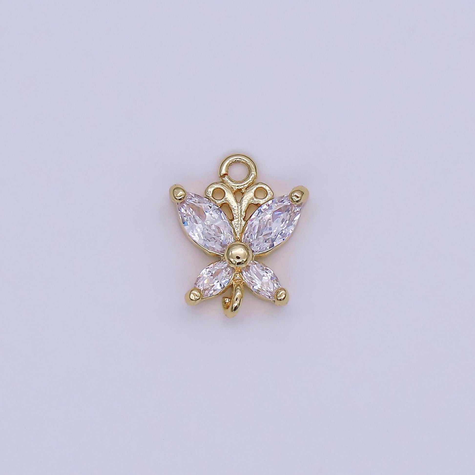 24K Gold Filled Clear Marquise CZ Butterfly Connector | Y022