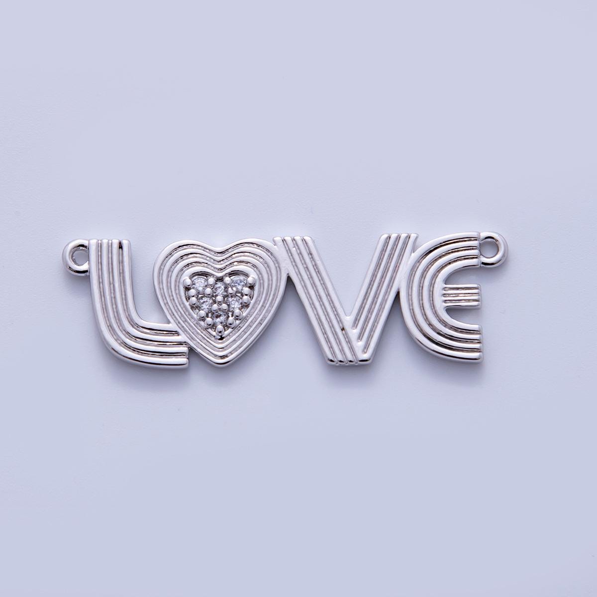 Dainty Retro Love charm connector, 18k gold filled Groovy Love script link connector for Necklace Component | Y-031